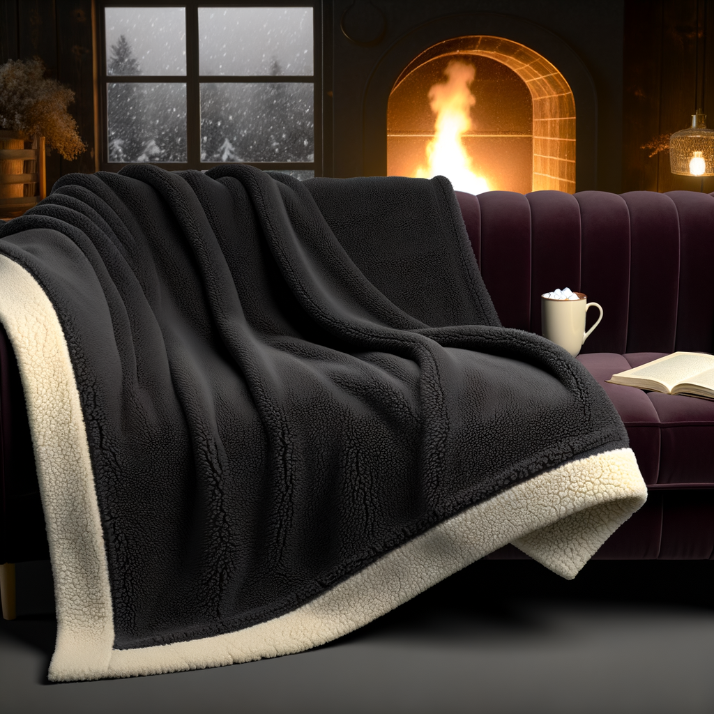 Winter's Whisper — sherpa throw blanket for moms